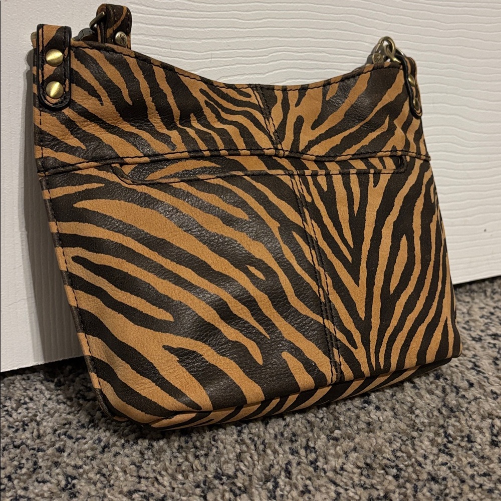 HOBO Zebra Print Crossbody Bag - Brown and Black - Picture 2 of 5